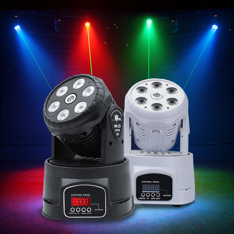 7x10W LED RGBW Mini Moving Head Wash Light WIth Laser