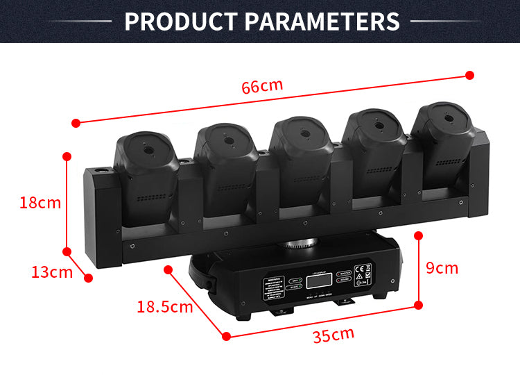 5 Heads DMX 5x500mw RGB Moving Head Laser Light