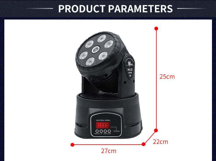 7x10W LED RGBW Mini Moving Head Wash Light WIth Laser