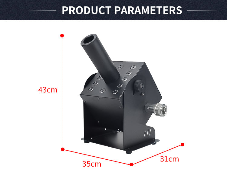 Stage Effect DJ Club Smoke Fog Spray Cryo Cannon DMX LED 12x3W RGB 3in1 Column Co2 Jet Machine