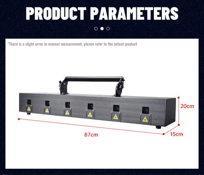 6 Head Full Color Line DMX Lazer DMX512 RGB Animation Laser Lights