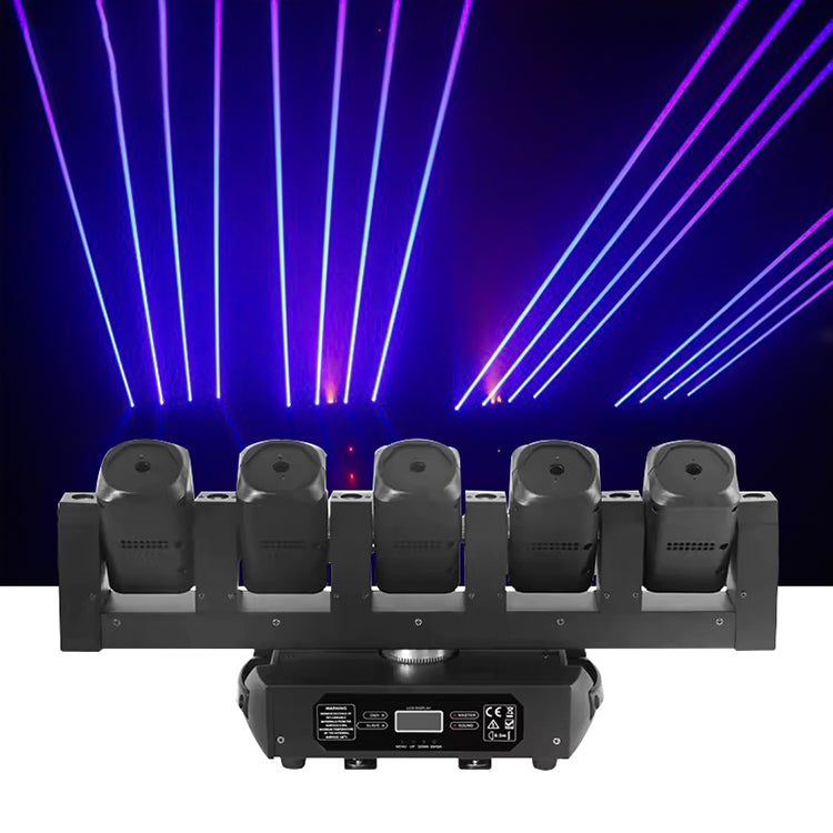 5 Heads DMX 5x500mw RGB Moving Head Laser Light