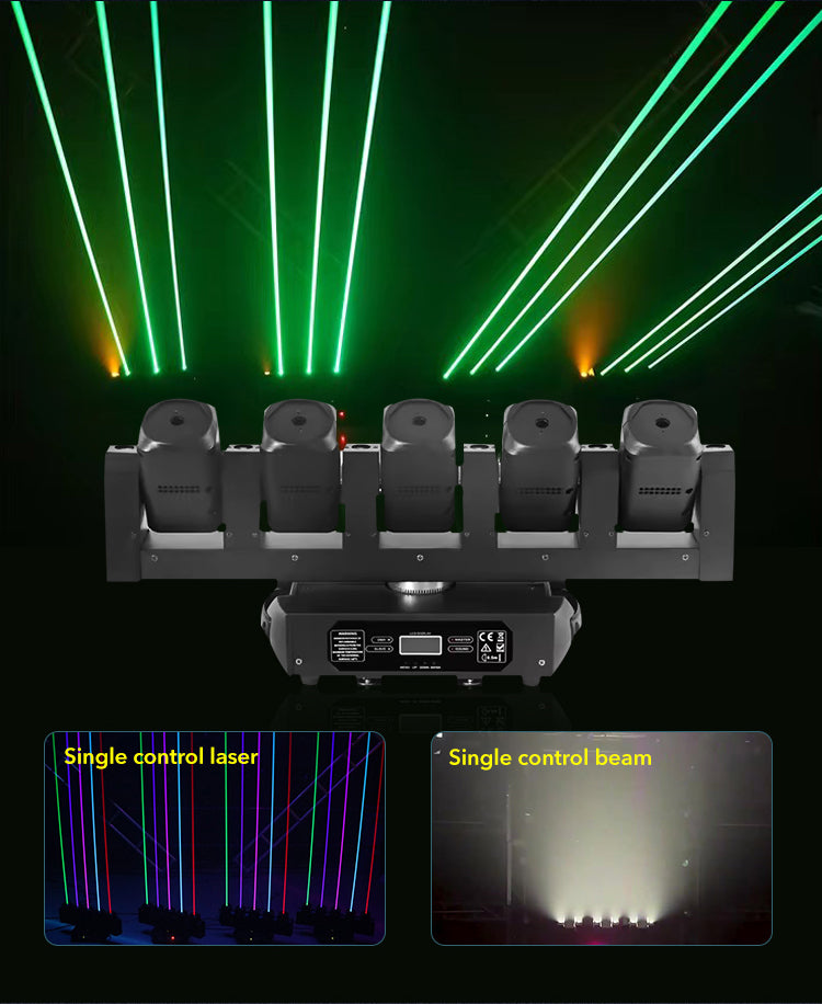 5 Heads DMX 5x500mw RGB Moving Head Laser Light