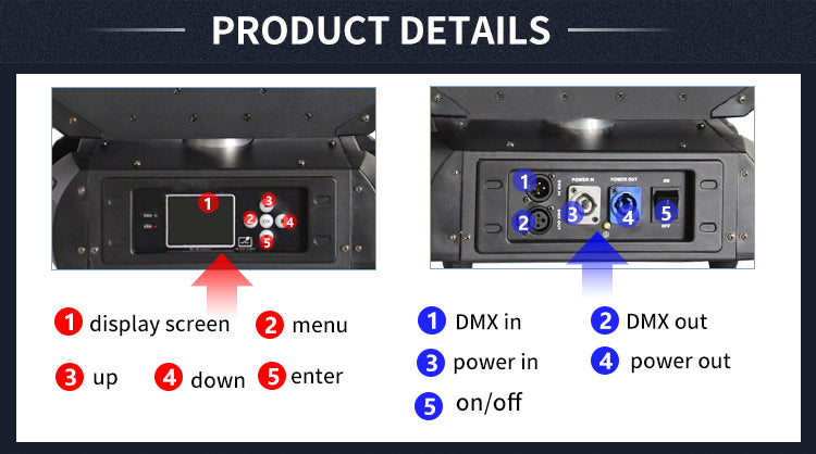 37x15W DMX RGBWA 5in1 LED Zoom Beam Wash Moving Head Light