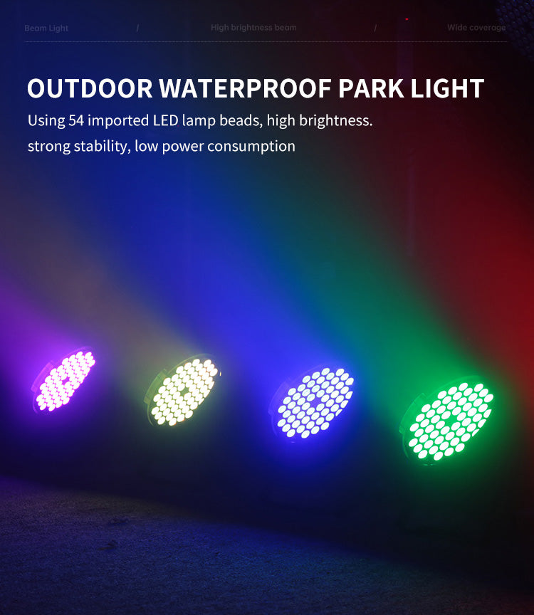 Outdoor Stage 54pcs RGB 3in1 DMX512 Waterproof IP65 LED Par Can light