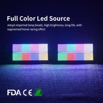 8+8 Segment 1000W 960pcs RGB 3in1 DMX 512 Flash LED Strobe Wash Light