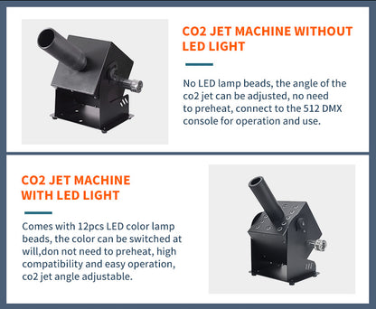 Stage Effect DJ Club Smoke Fog Spray Cryo Cannon DMX LED 12x3W RGB 3in1 Column Co2 Jet Machine
