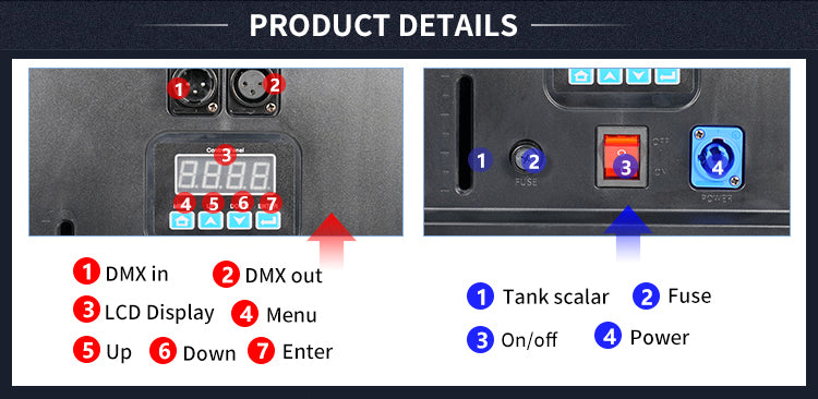 Stage Effect 600W DMX Double Outlet Haze Fog Smoke Hazer Machine