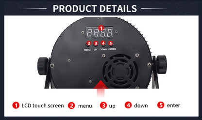 18x18w RGBWA UV 6in1 DMX512 Flat Slim LED Par Can light