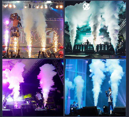 Stage Effect DJ Club Smoke Fog Spray Cryo Cannon DMX LED 12x3W RGB 3in1 Column Co2 Jet Machine