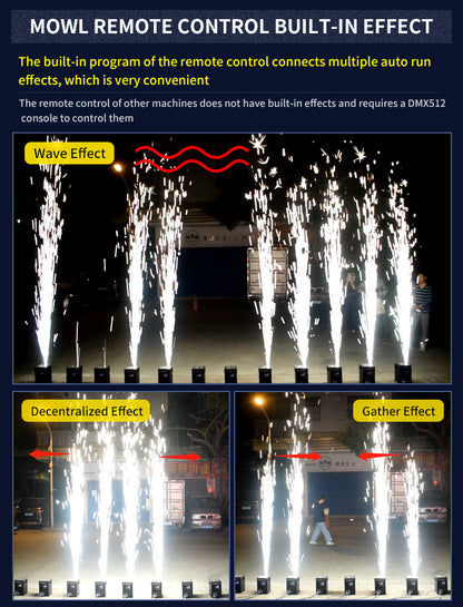 750W DMX Wireless Remote Control Sparkler Cold Spark Machine