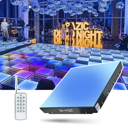 Programmable Wireless DMX Magnetic Mirror and Matte Colored LED Dance Floor to Dance