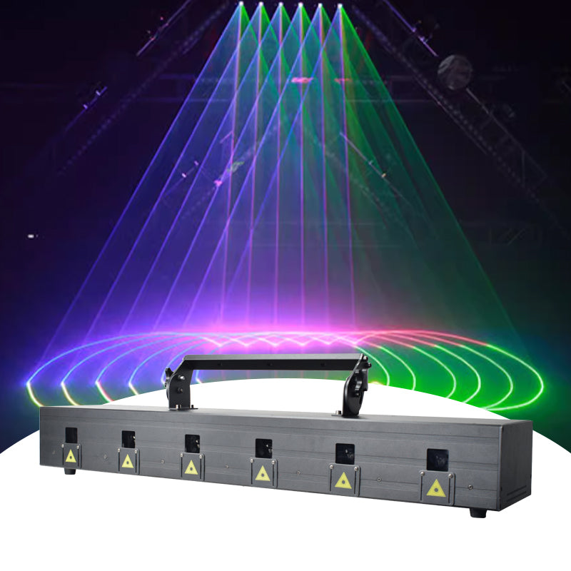 6 Head Full Color Line DMX Lazer DMX512 RGB Animation Laser Lights