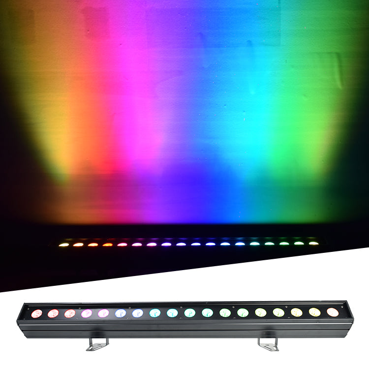 18x18w RGBWA UV 6in1 DMX512 Strobe Bar LED Wall Wash Light