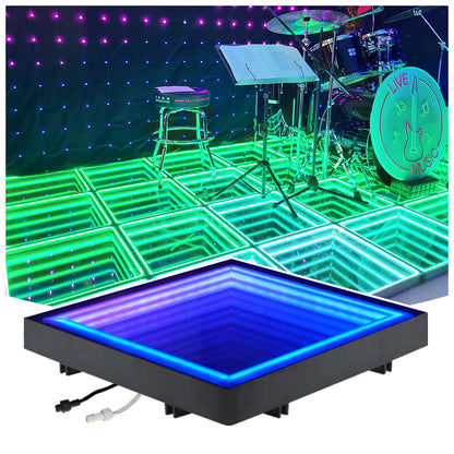 Wired DMX illuminated Neon Mirror Infinity LED Dance Floor For Stage Party KTV Wall Background Light