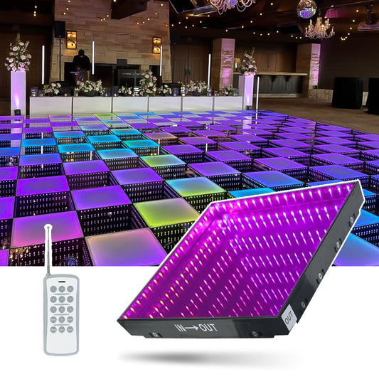 Stage Lights Tempered Glass Magnetic Infinity Mirror Panel 3d Effect LED Dance Floor for Wedding Party