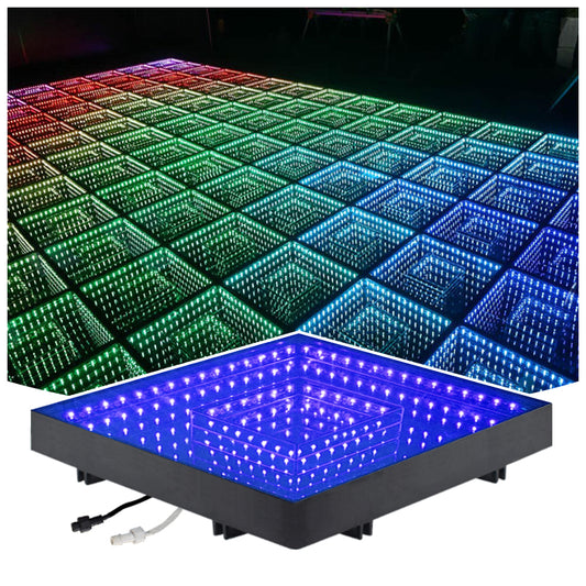 Party Interaction Square Stage Party 50*50cm Mirror Abyss Effect 3D LED Dance Floor For Wedding Events Show