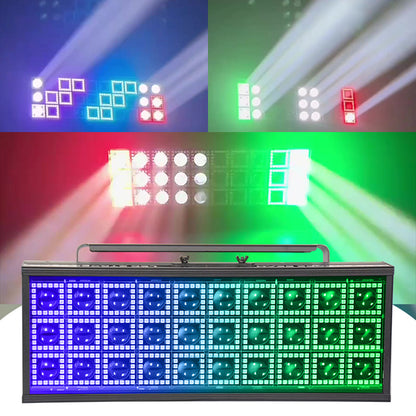 30x3W Pixel DMX 5050 RGB Hybrid Auxiliary Flash LED Strobe Beam Wash Light For Stage Bar Disco