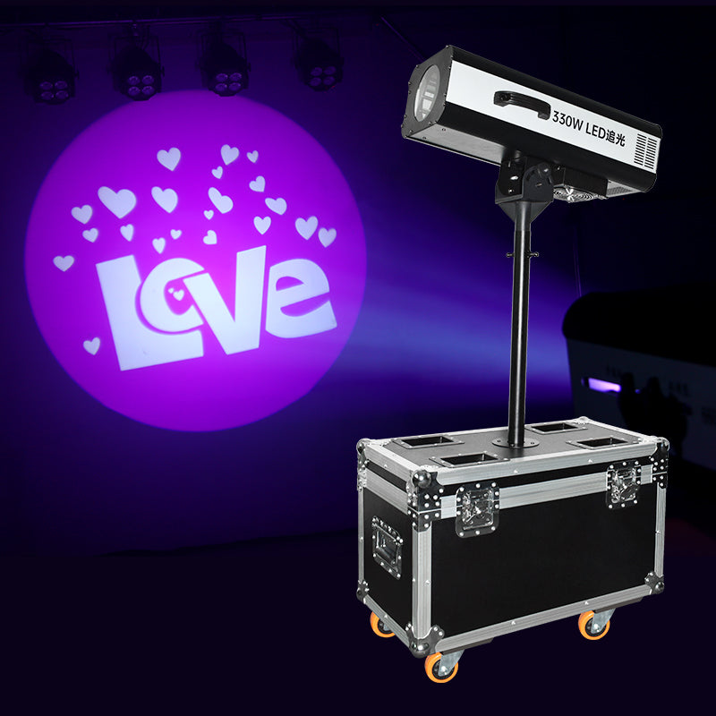 Stage Wedding Show 330W DMX Zoom LED Follow Spot Light with Flight Case