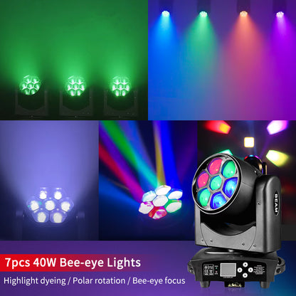 Mini Bee Eye 7x40w RGBW 4in1 DMX Zoom LED Wash Moving Head Light