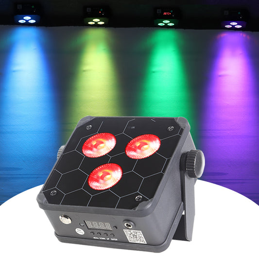 3x18W RGBAW UV 6in1 Small Mini Set Battery Wireless DMX LED Par Uplight Wash Light for Disco KTV Wedding Party Bar dj