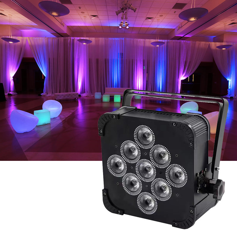 9*18W RGBWA UV 6in1 9x18W Wifi Wireless Battery LED Uplights for Christmas Wedding Party