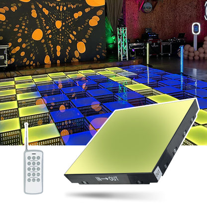 Programmable Wireless DMX Magnetic Mirror and Matte Colored LED Dance Floor to Dance