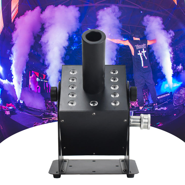 Stage Effect DJ Club Smoke Fog Spray Cryo Cannon DMX LED 12x3W RGB 3in1 Column Co2 Jet Machine