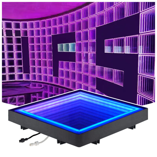 Wired DMX illuminated Neon Mirror Infinity LED Dance Floor For Stage Party KTV Wall Background Light