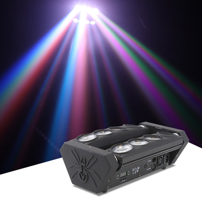 8 Eyes Spider RGB DMX 8x10w LED Beam Moving Head Lights for Stage Dj Club Disco Bar Party