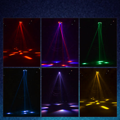 6 Head DMX512 Bee Eye Sound Control Laser Beam LED Moving Head Light