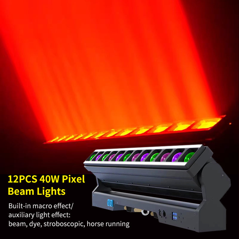 10x60W RGBW 4in1 DMX Beam Bar Zoom Wash Halo LED Moving Head Light for Stage Disco Night Club