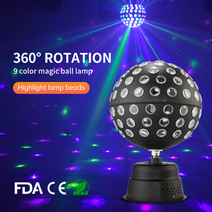 9 Color Rotating DMX Strobe Effect Magic Ball LED Beam Light