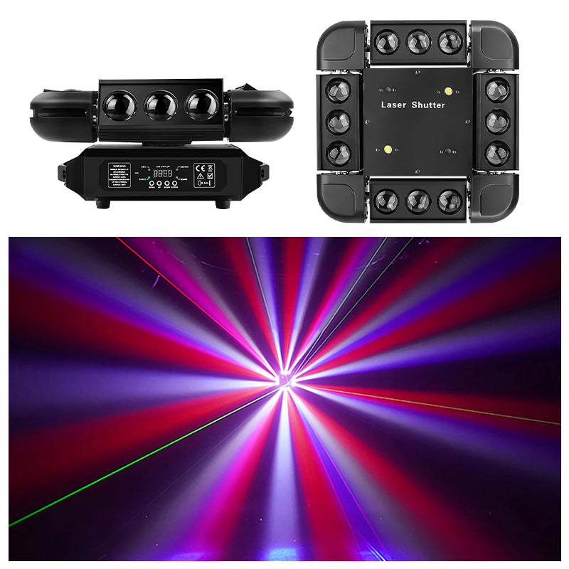 12x10W RGBW DMX Beam Laser LED Moving Head Effect Light For Bar dj club Disco