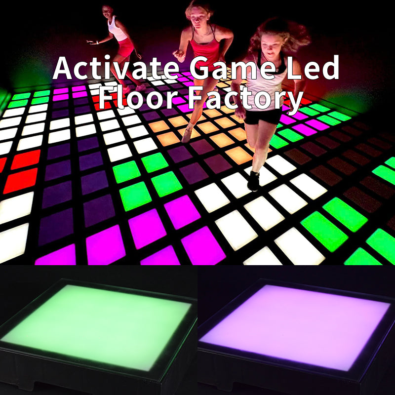 Factory Supply 30x30cm Wired Interactive RGB Activate Game LED Dance Floor for Kid Games