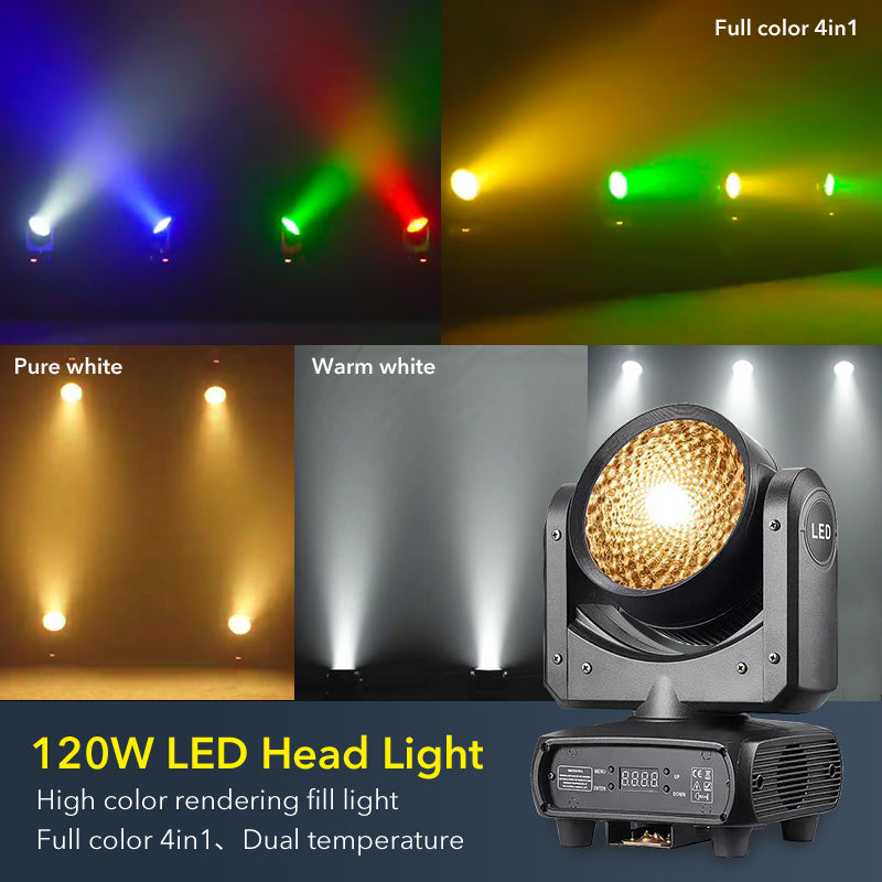 120W DMX Warm Cool White COB Blinder Surface LED Moving Head Light For Stage Theater Studio（复制）