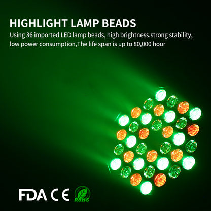 36pcs RGB DMX512 Plastic LED Par Can light