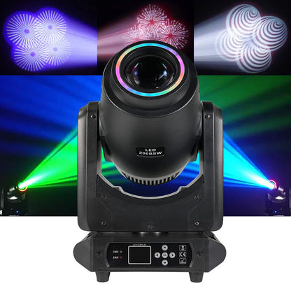 200W DMX Beam Spot Wash 3 in1 CMY CTO Zoom LED Moving Head Light with Halo Aperture For Stage dj Bar Disco