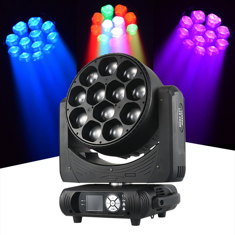 12x40W DMX RGBW 4in1 Zoom LED Wash Moving Head Light