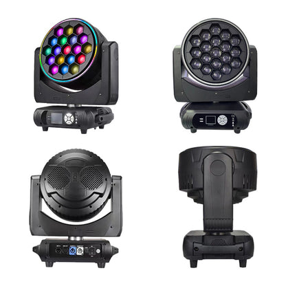 Stage Lights 19x40W RGBW 4in1 19x40 Big Bee Eye Zoom Ring LED Wash Moving Head Light With Halo Strip