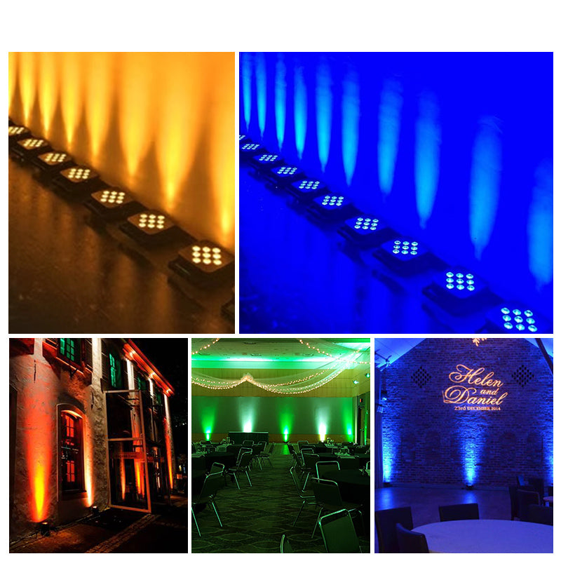 9*18W RGBWA UV 6in1 9x18W Wifi Wireless Battery LED Uplights for Christmas Wedding Party