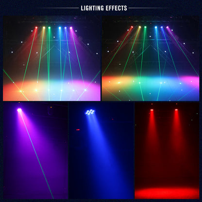 7x10W LED RGBW Mini Moving Head Wash Light WIth Laser