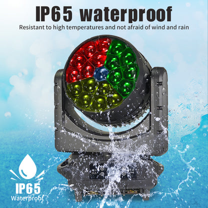 Waterproof IP65 Outdoor DMX 19*40W RGBW 4 In 1 Zoom LED Wash Moving Head Light