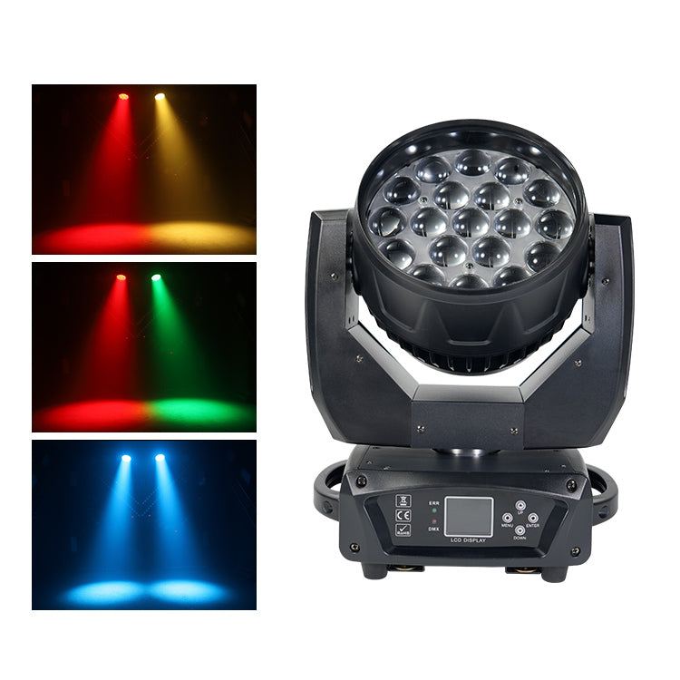 19x15W DMX RGBW 4in1 Zoom LED Wash Moving Head Light