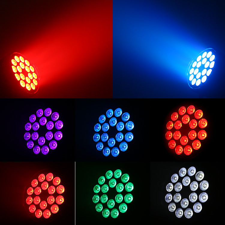 18x18w RGBWA UV 6in1 DMX512 Flat Slim LED Par Can light