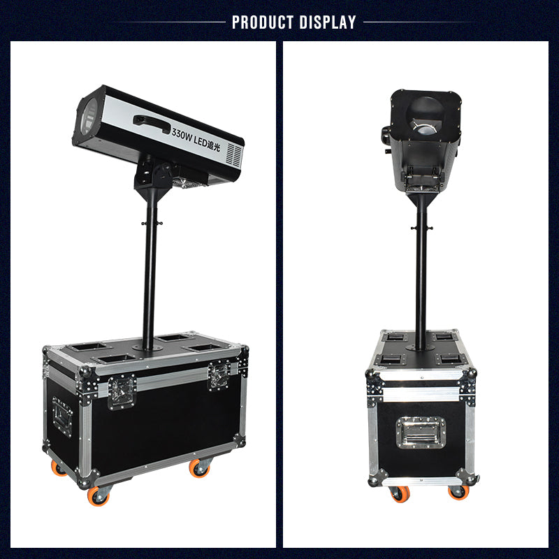 Stage Wedding Show 330W DMX Zoom LED Follow Spot Light with Flight Case