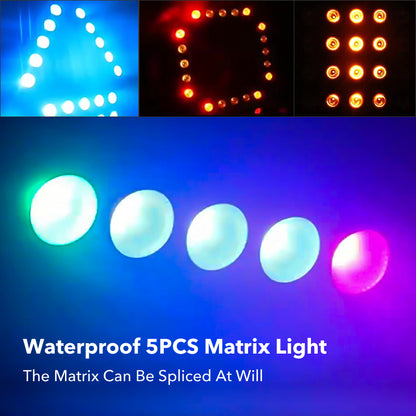 Outdoor Waterproof IP65 DMX 5x20W 5in1 RGBWA Blinder LED Matrix Light for Stage Landscape