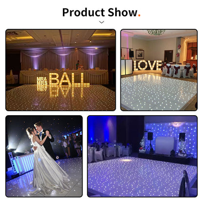 White Black Star Starlit Starling Dance Floor Wedding Wireless Starlight LED Dance Floor Tiles