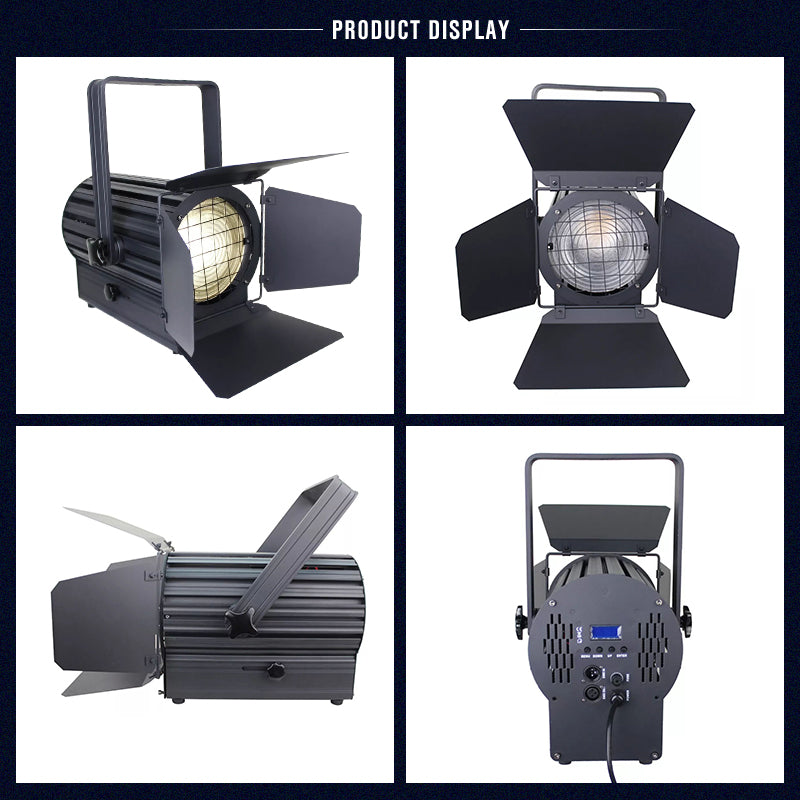 Spotlight Fresnel 200w Warm Cool White Cob LED Spot Light for Theatre Television Studio