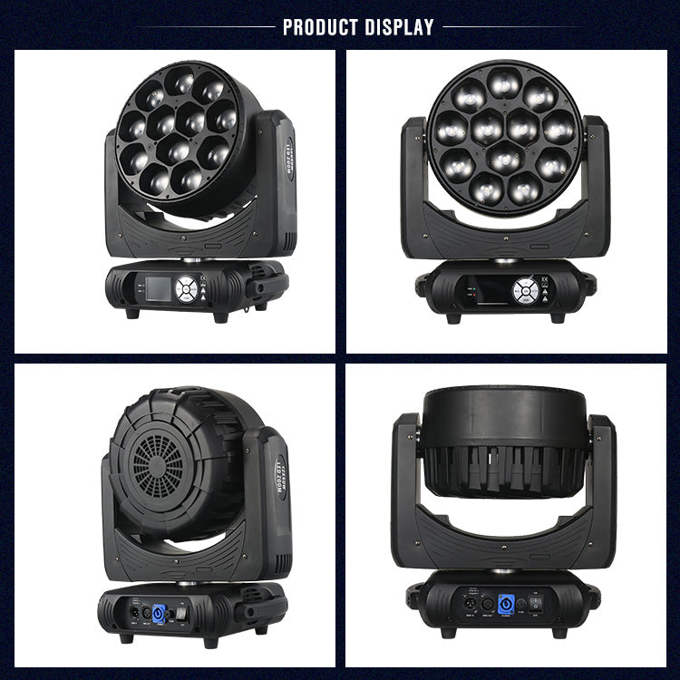 12x40W DMX RGBW 4in1 Zoom LED Wash Moving Head Light